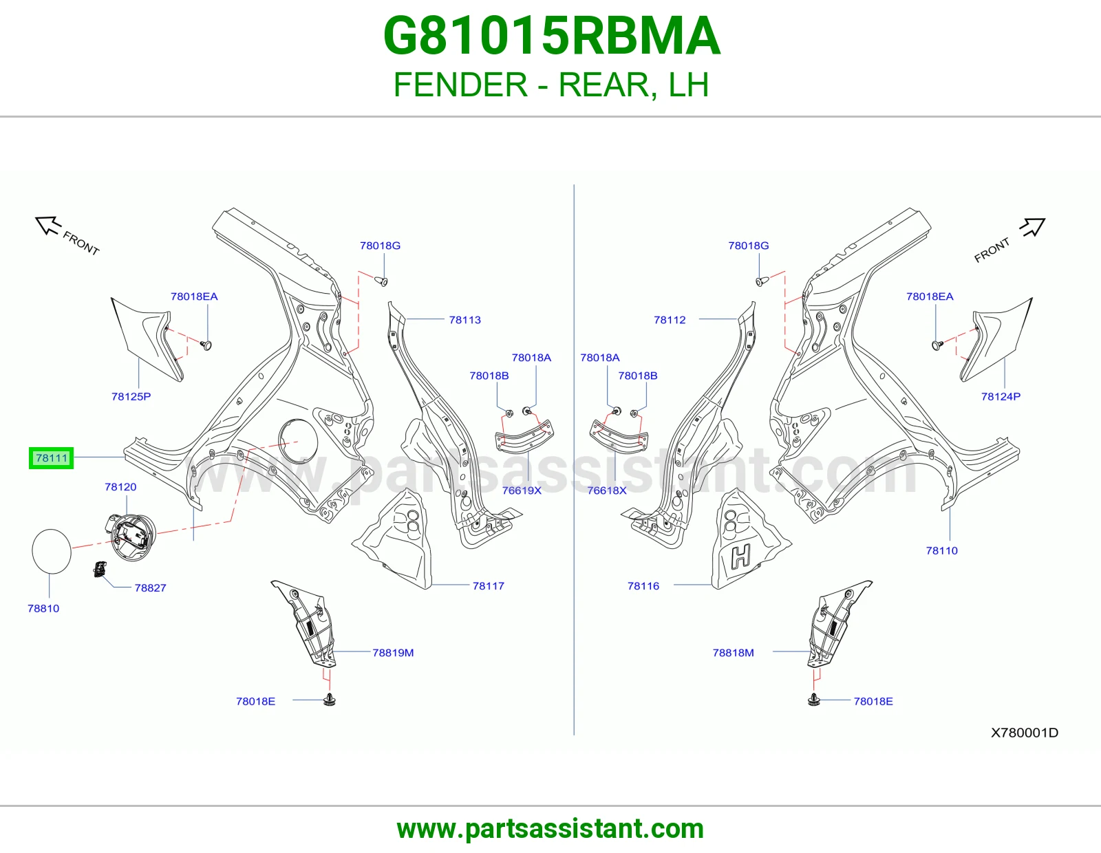 رفرف خلفي يسار G81015RBMA