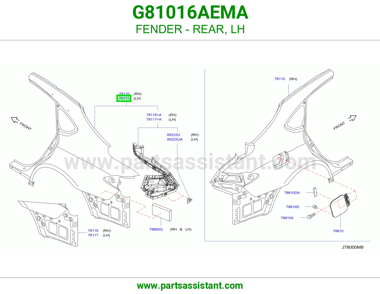 رفرف خلفي يسار G81016AEMA