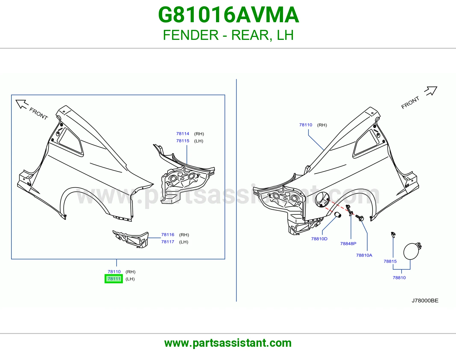 رفرف خلفي يسار G81016AVMA