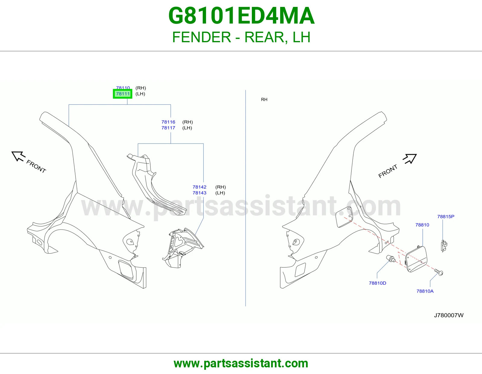رفرف خلفي يسار G8101ED4MA