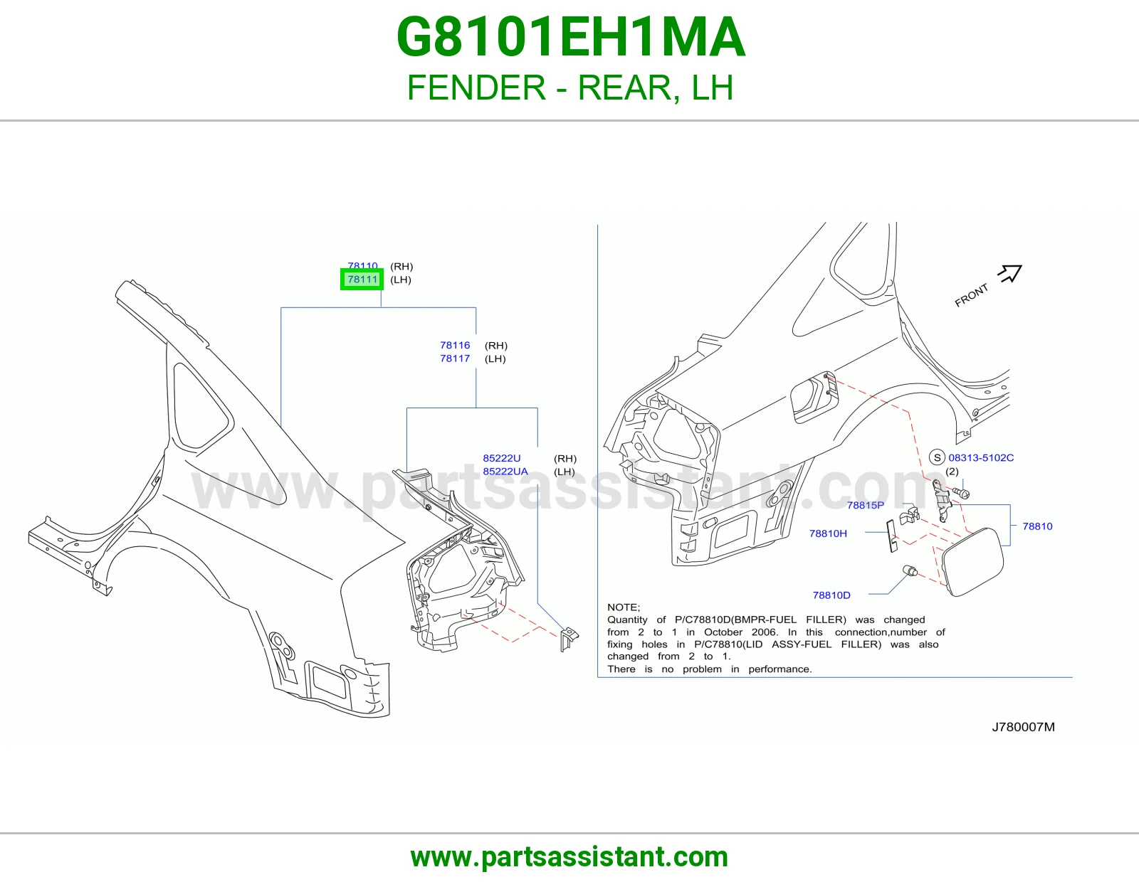 رفرف خلفي يسار G8101EH1MA