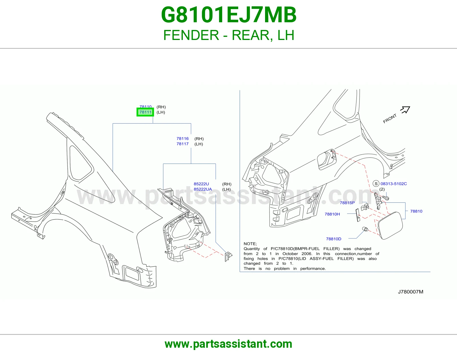 رفرف خلفي يسار G8101EJ7MB