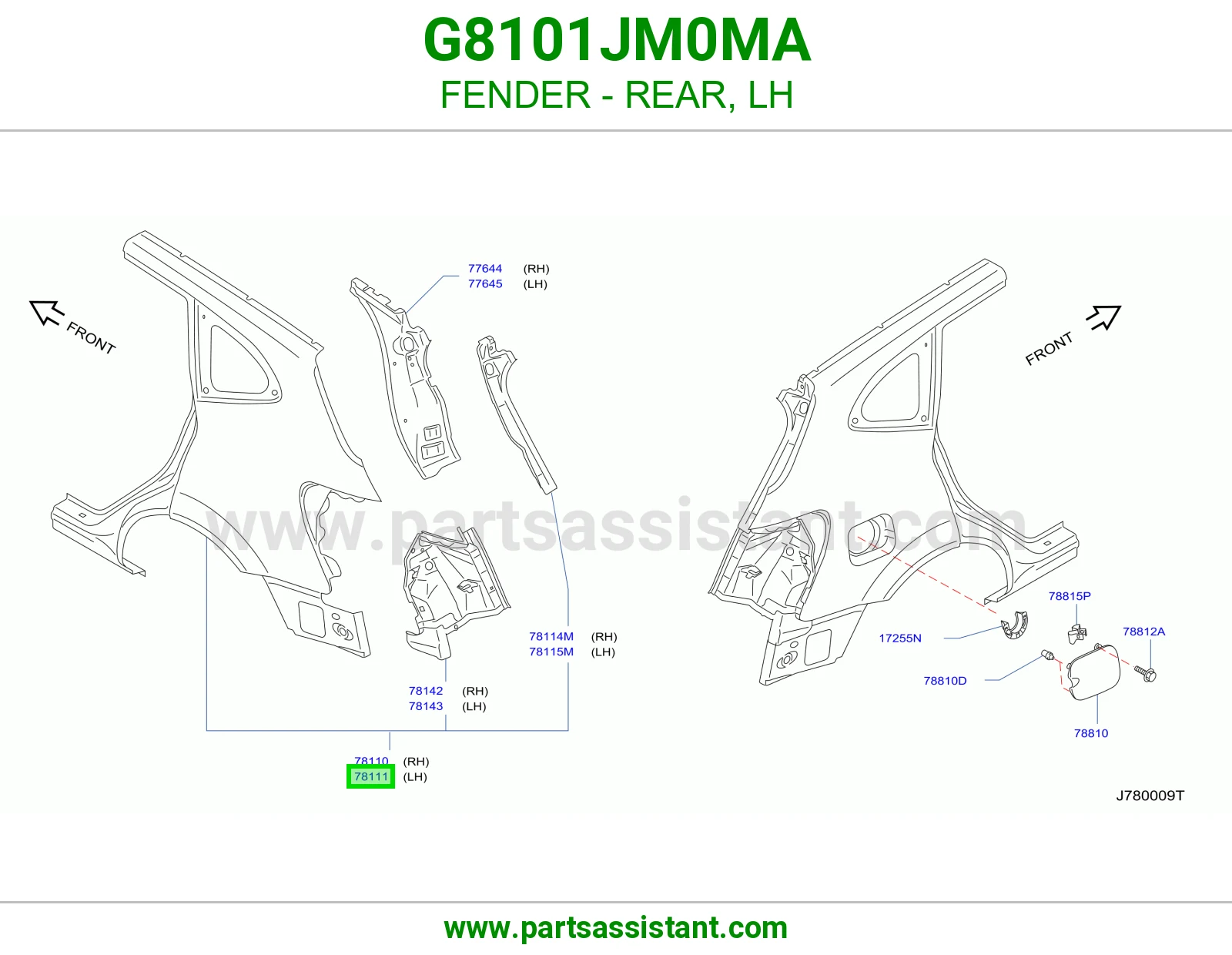 رفرف خلفي يسار G8101JM0MA