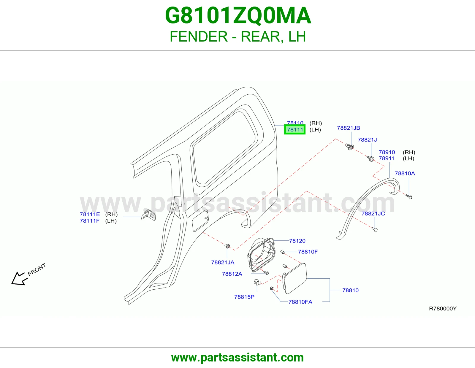رفرف خلفي يسار G8101ZQ0MA