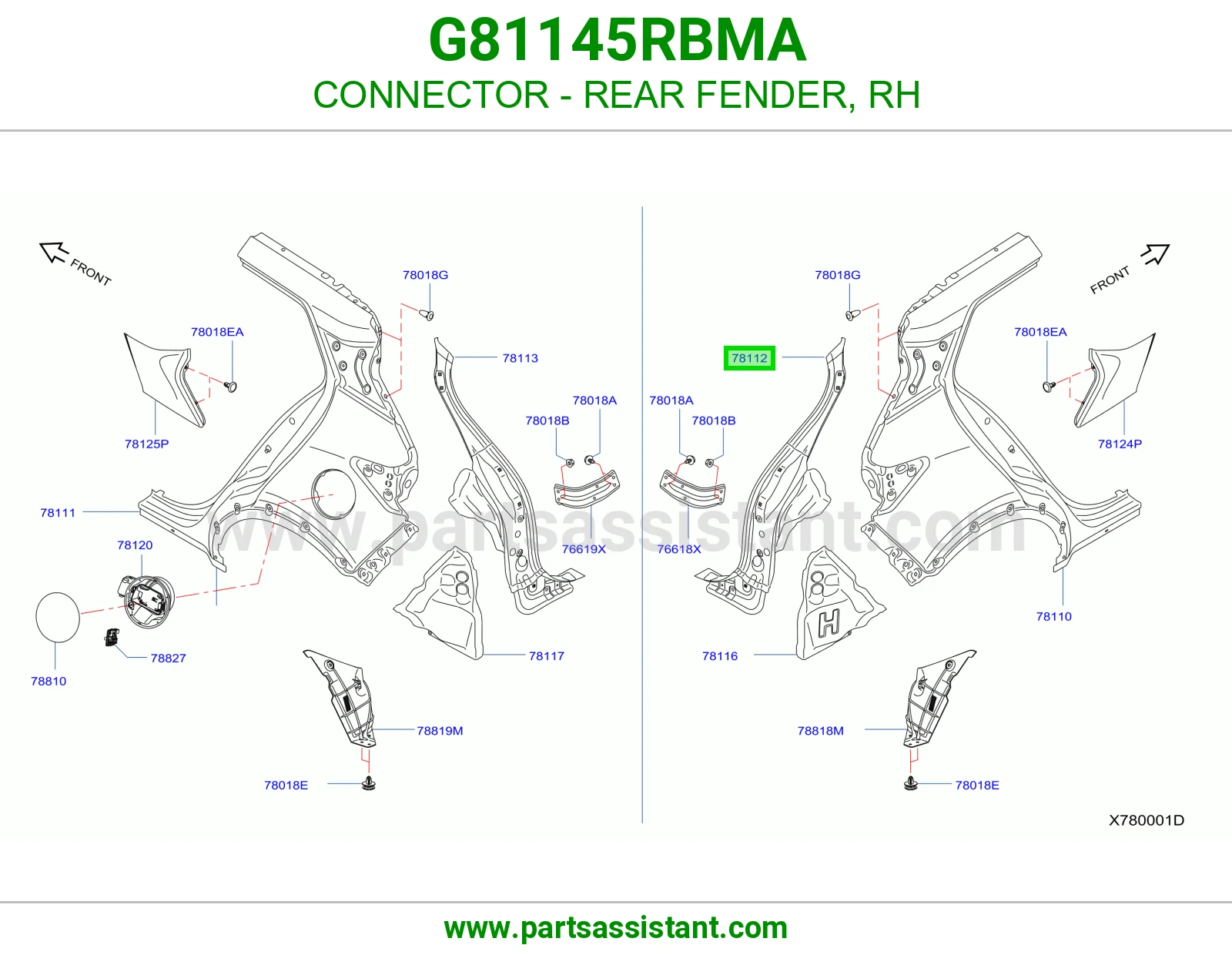 فيش رفرف خلفي يمين G81145RBMA