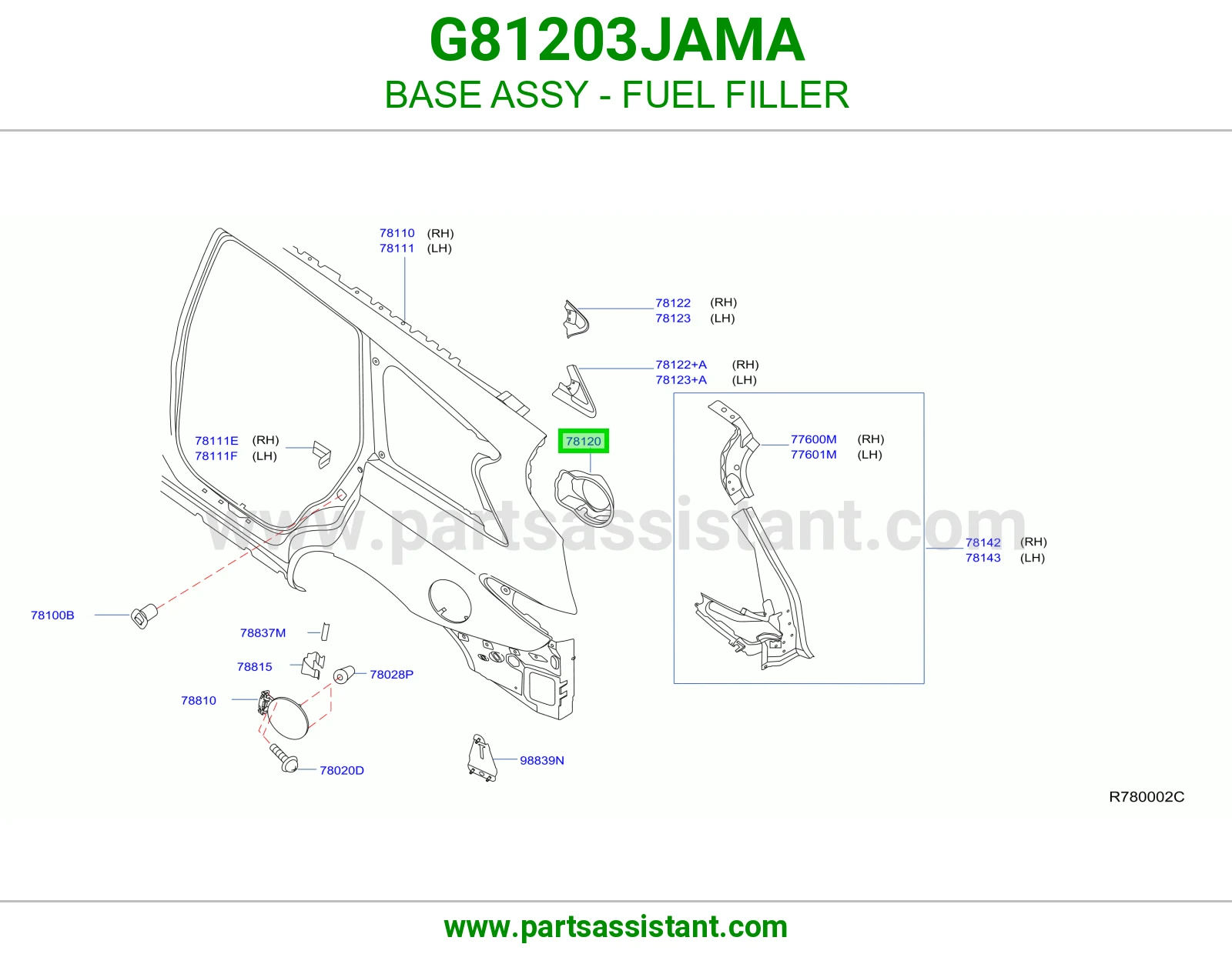 قاعدة فتحة تانكي بنزين كاملة G81203JAMA