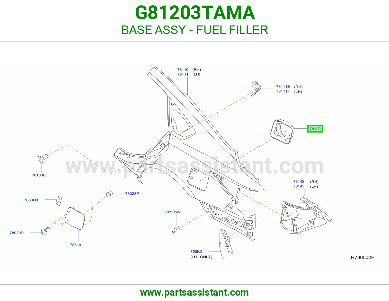 قاعدة فتحة تانكي بنزين كاملة G81203TAMA