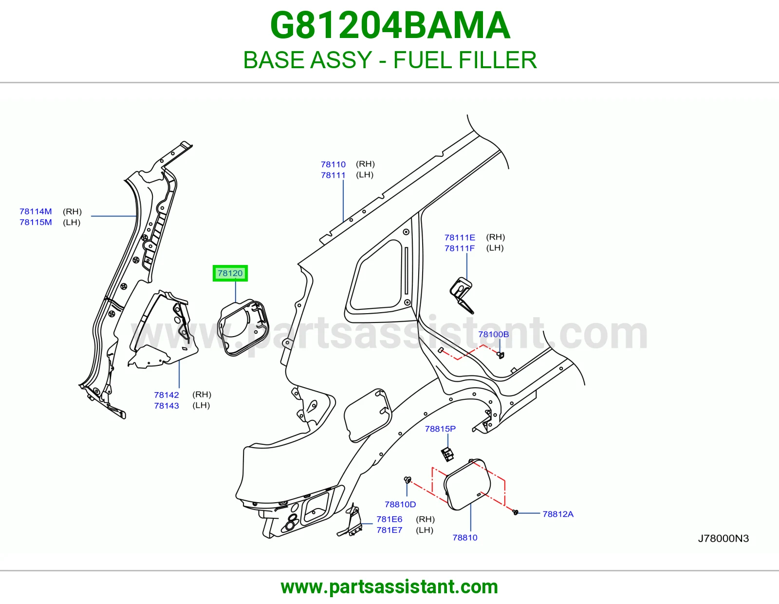 قاعدة فتحة تانكي بنزين كاملة G81204BAMA