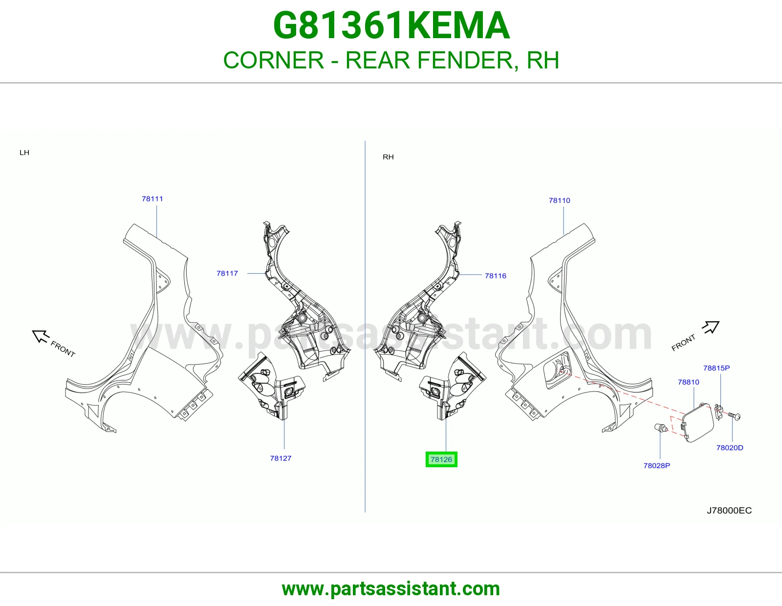 ركن رفرف خلفي يمين G81361KEMA