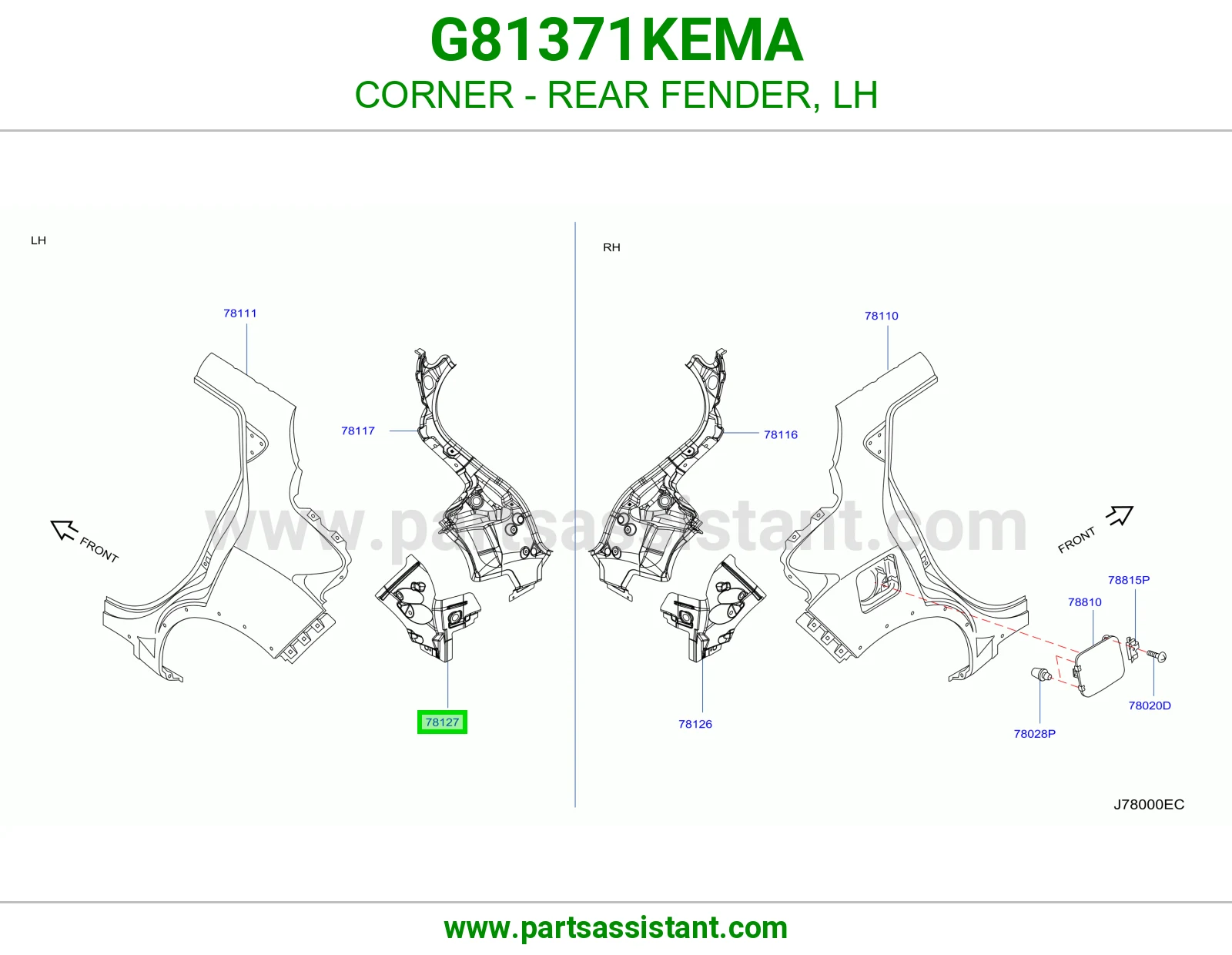 ركن رفرف خلفي يسار G81371KEMA