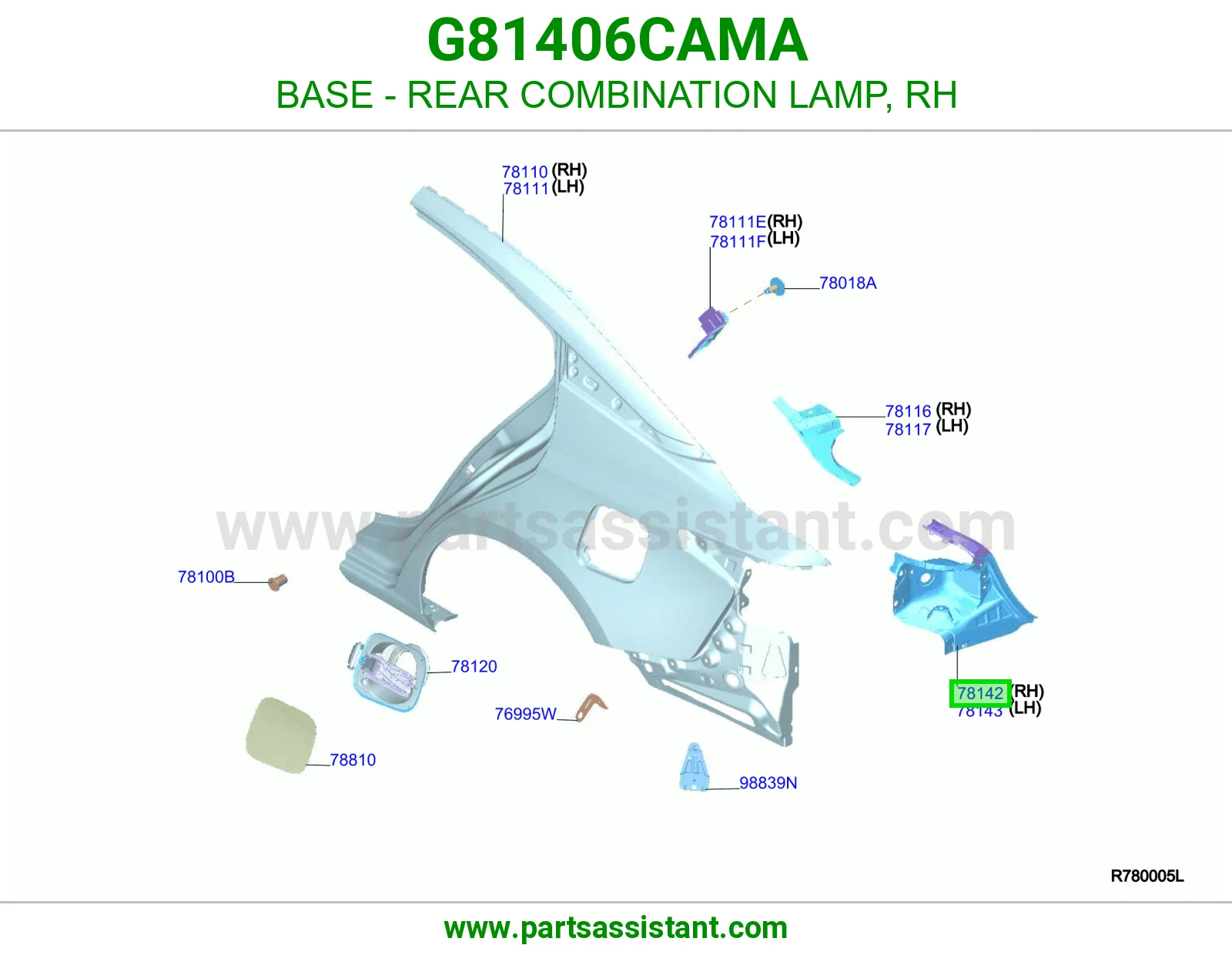 قاعدة اسطب خلفي يمين G81406CAMA