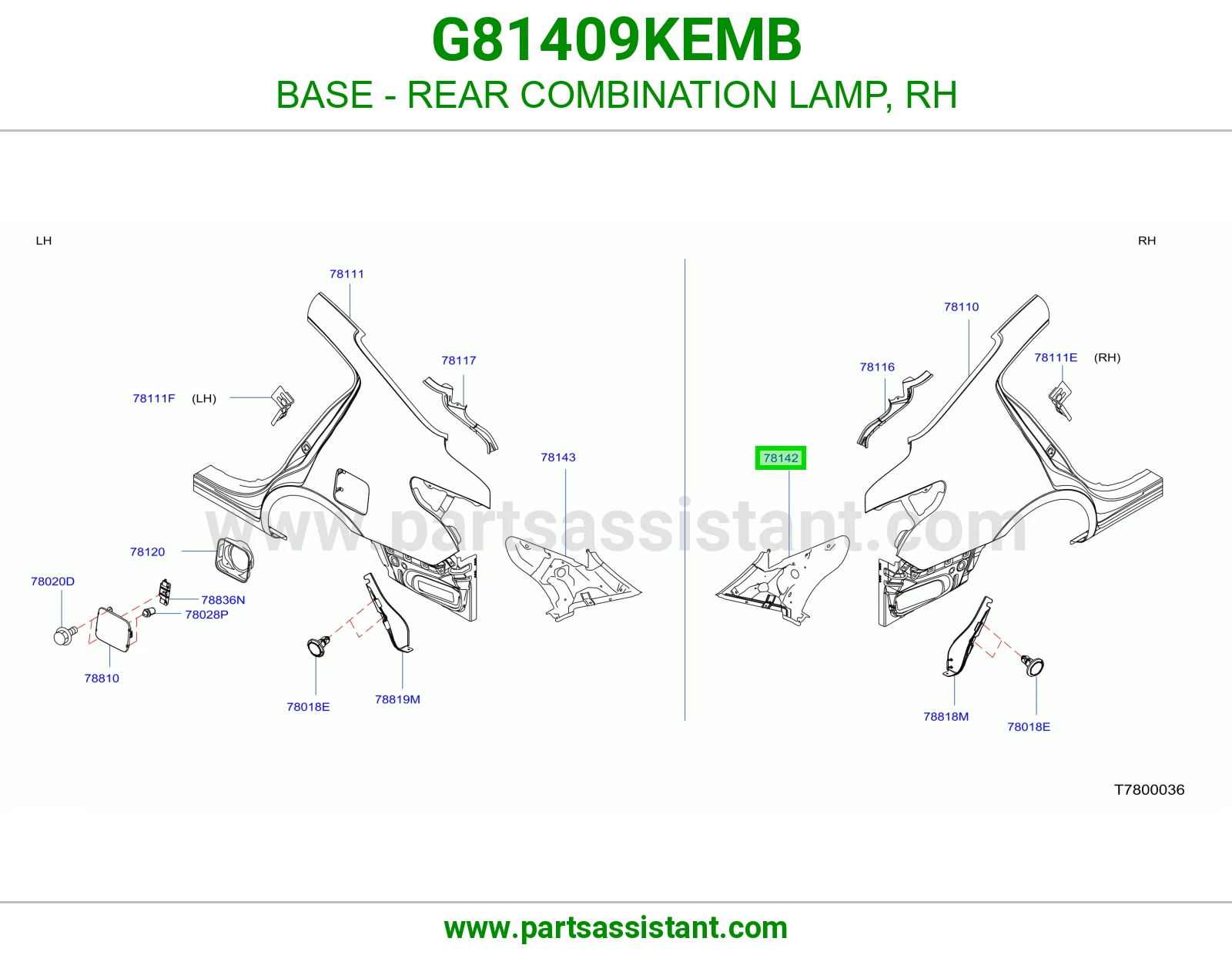 قاعدة اسطب خلفي يمين G81409KEMB