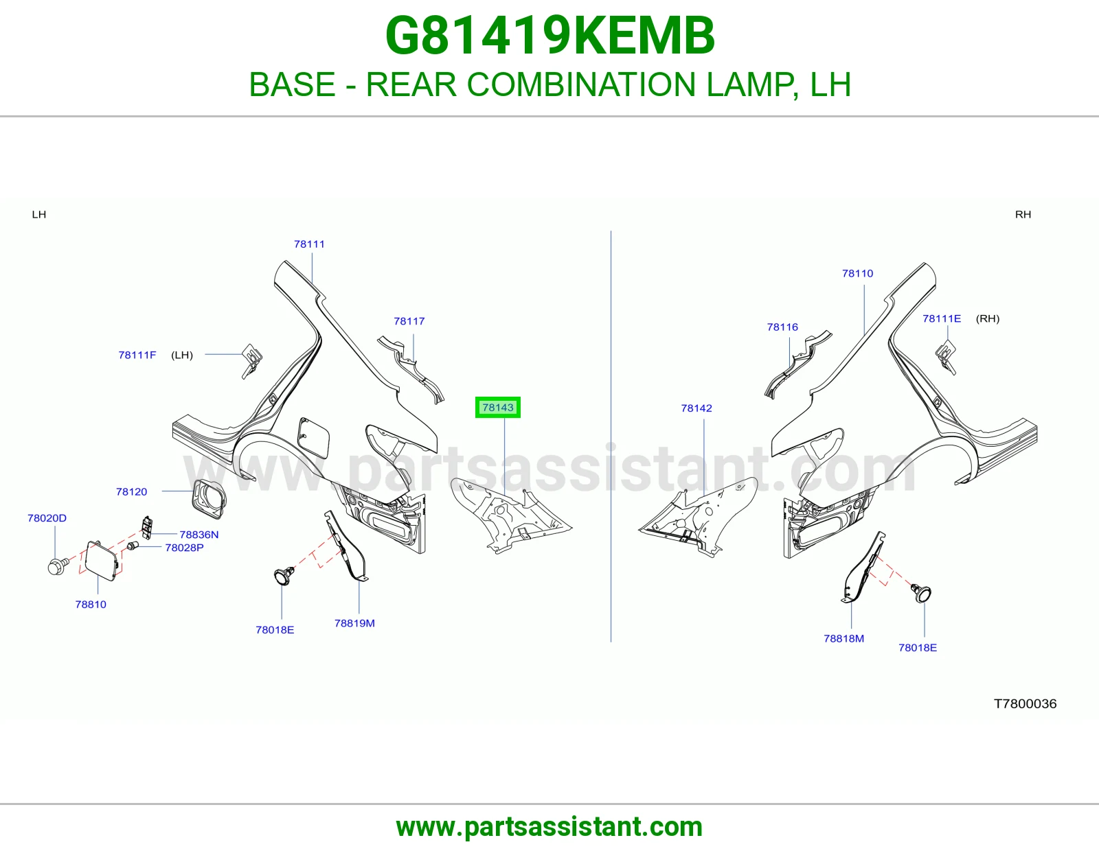 قاعدة اسطب خلفي يسار G81419KEMB
