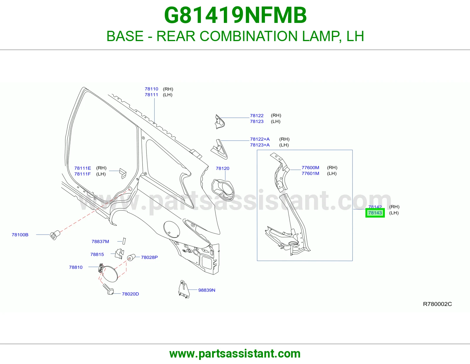 قاعدة اسطب خلفي يسار G81419NFMB