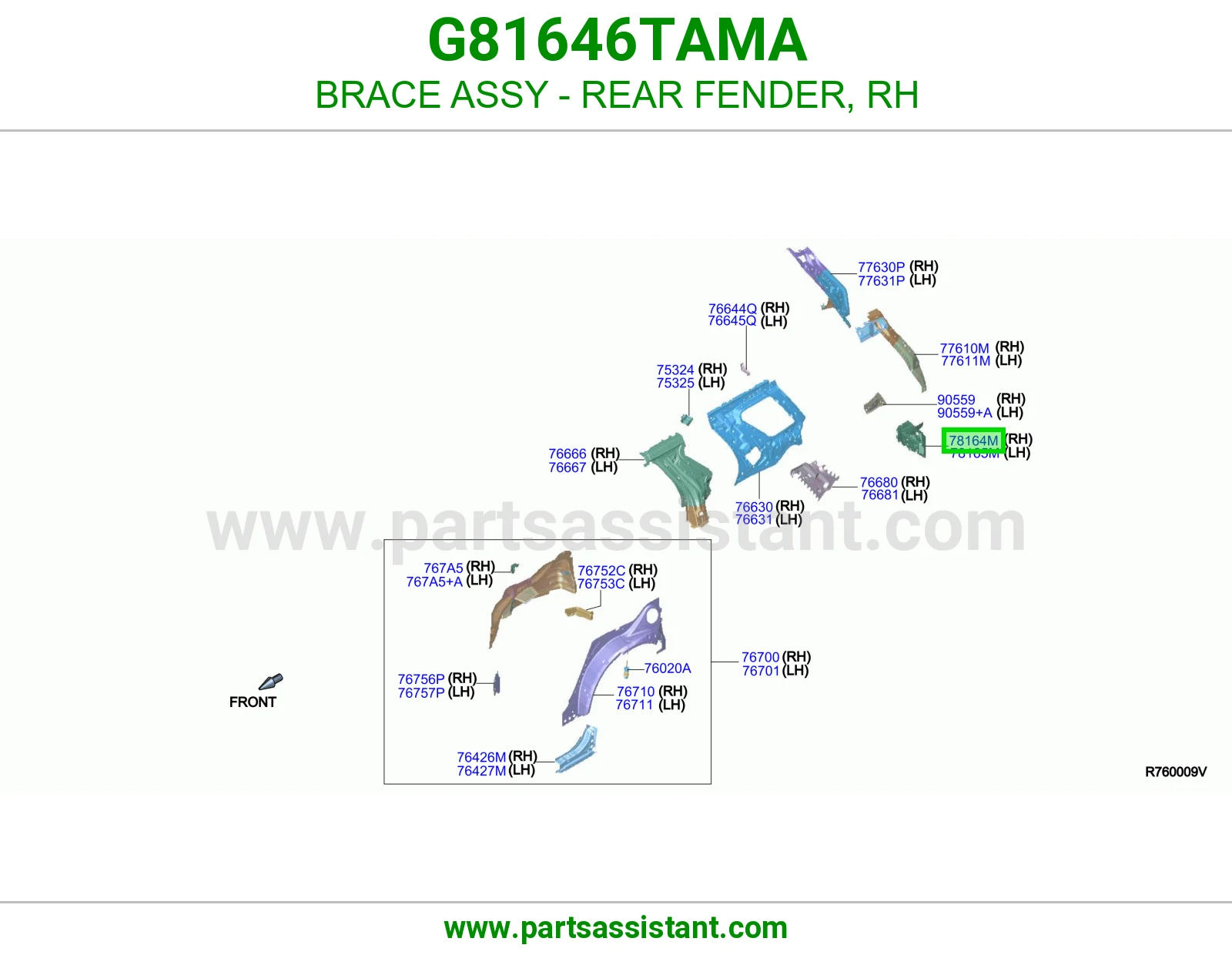 تقوية رفرف خلفي يمين كاملة G81646TAMA