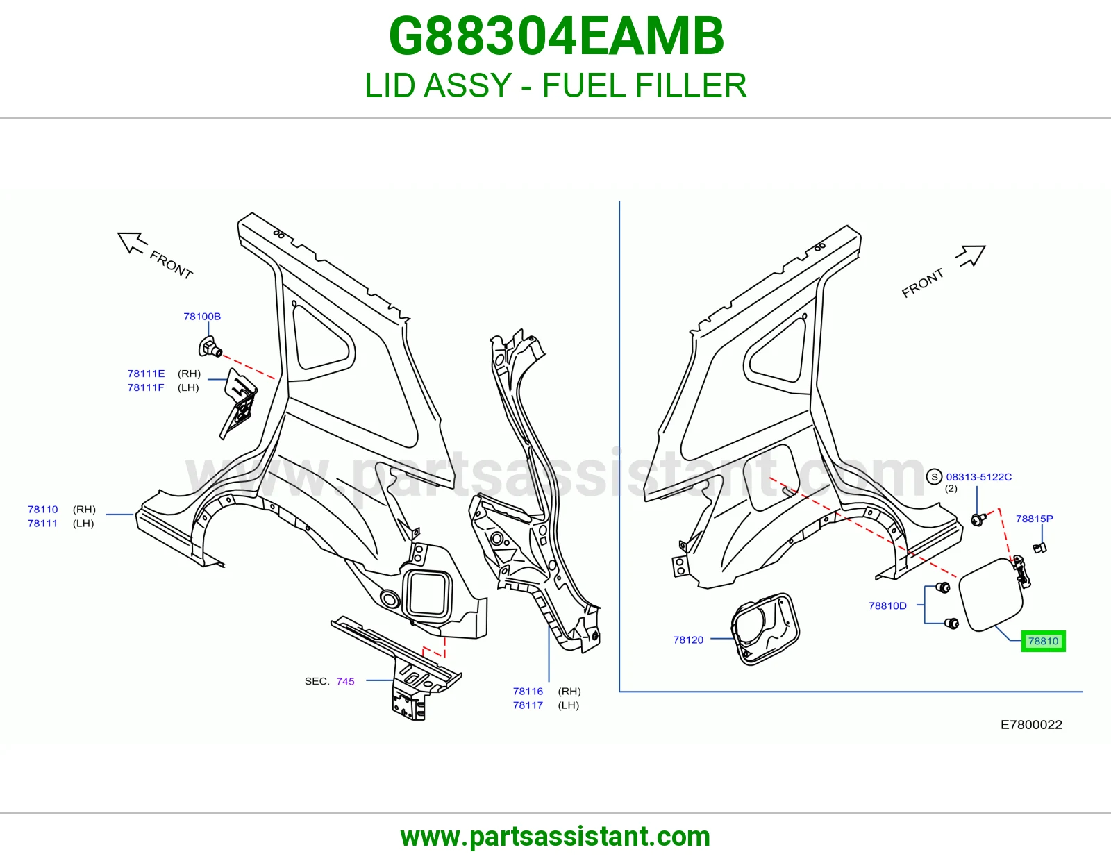 غطاء فتحة تانكي بنزين كامل G88304EAMB