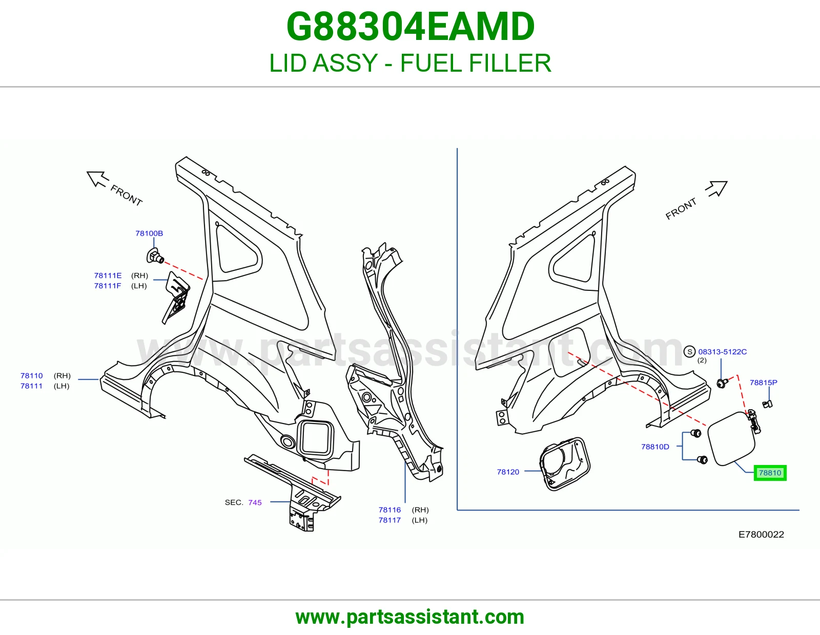 غطاء فتحة تانكي بنزين كامل G88304EAMD