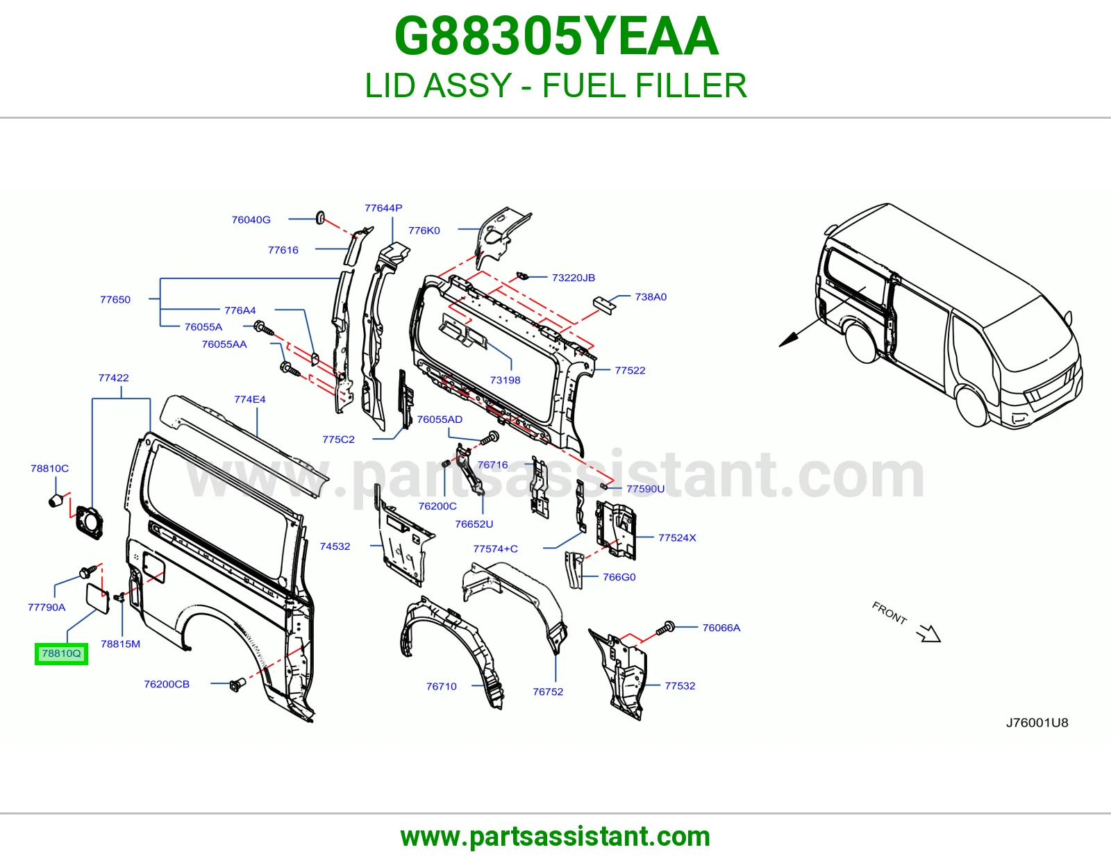 غطاء فتحة تانكي بنزين كامل G88305YEAA