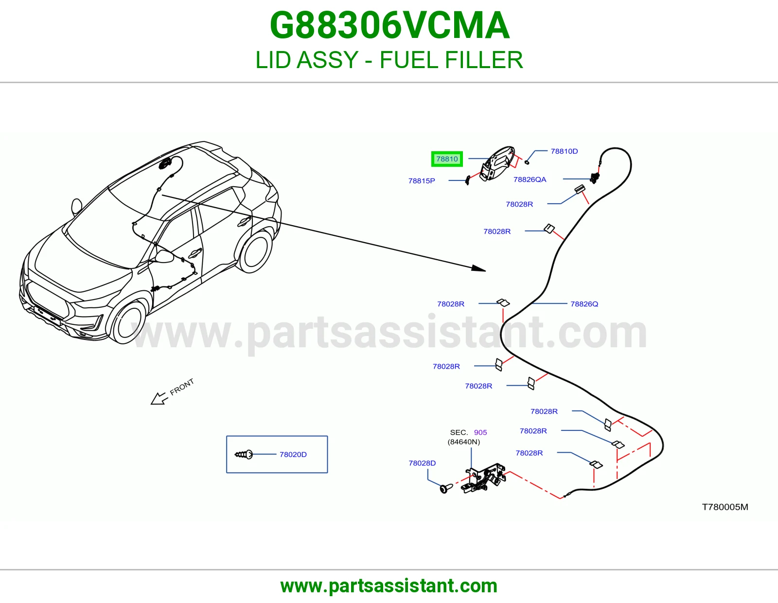 غطاء فتحة تانكي بنزين كامل G88306VCMA