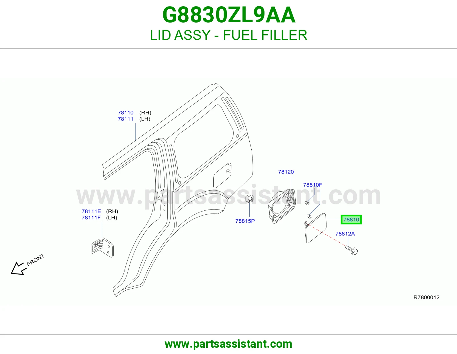 غطاء فتحة تانكي بنزين كامل G8830ZL9AA