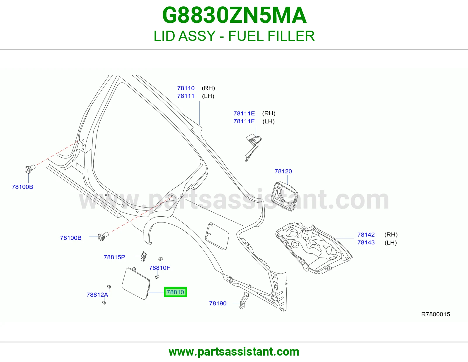 غطاء فتحة تانكي بنزين كامل G8830ZN5MA