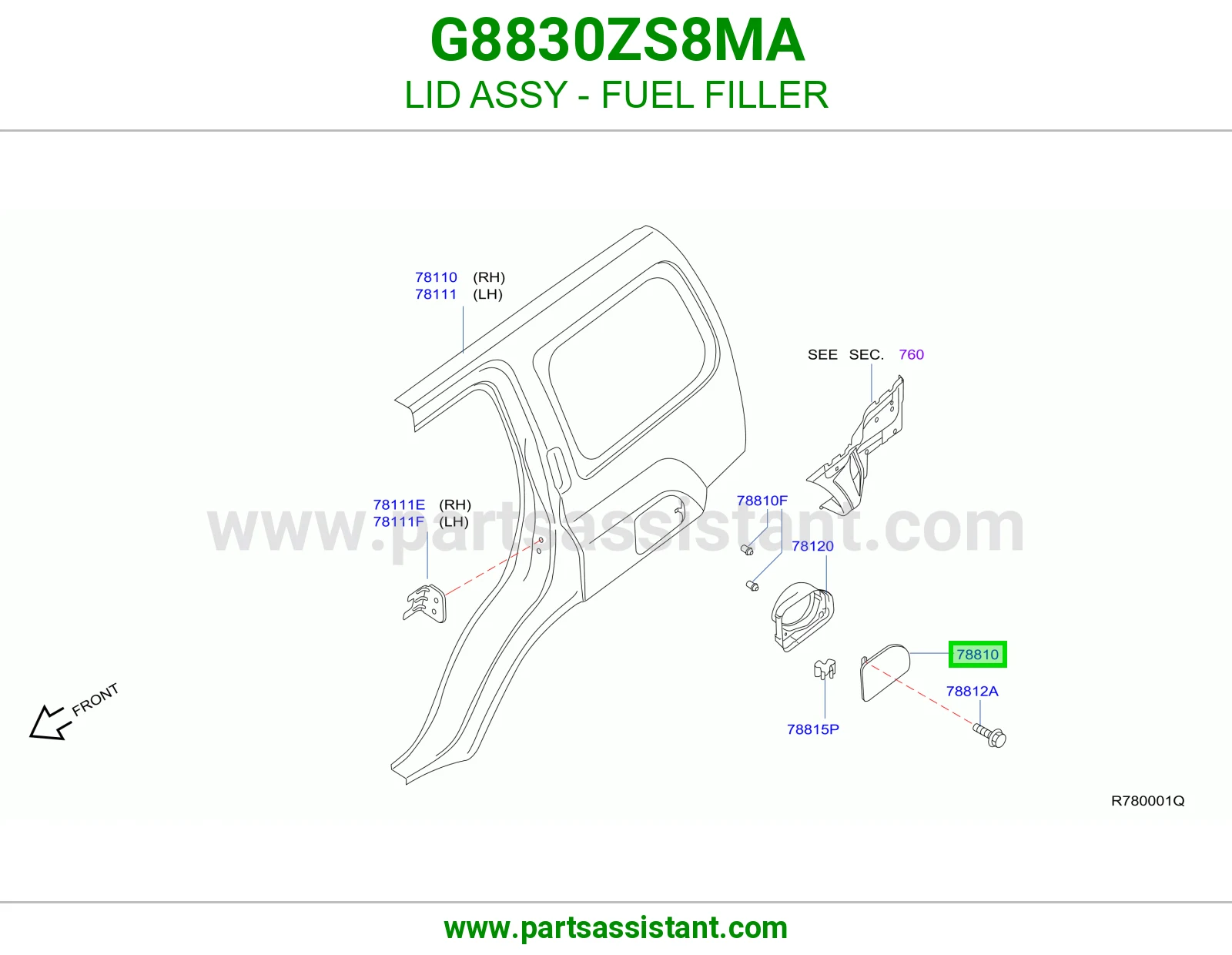 غطاء فتحة تانكي بنزين كامل G8830ZS8MA