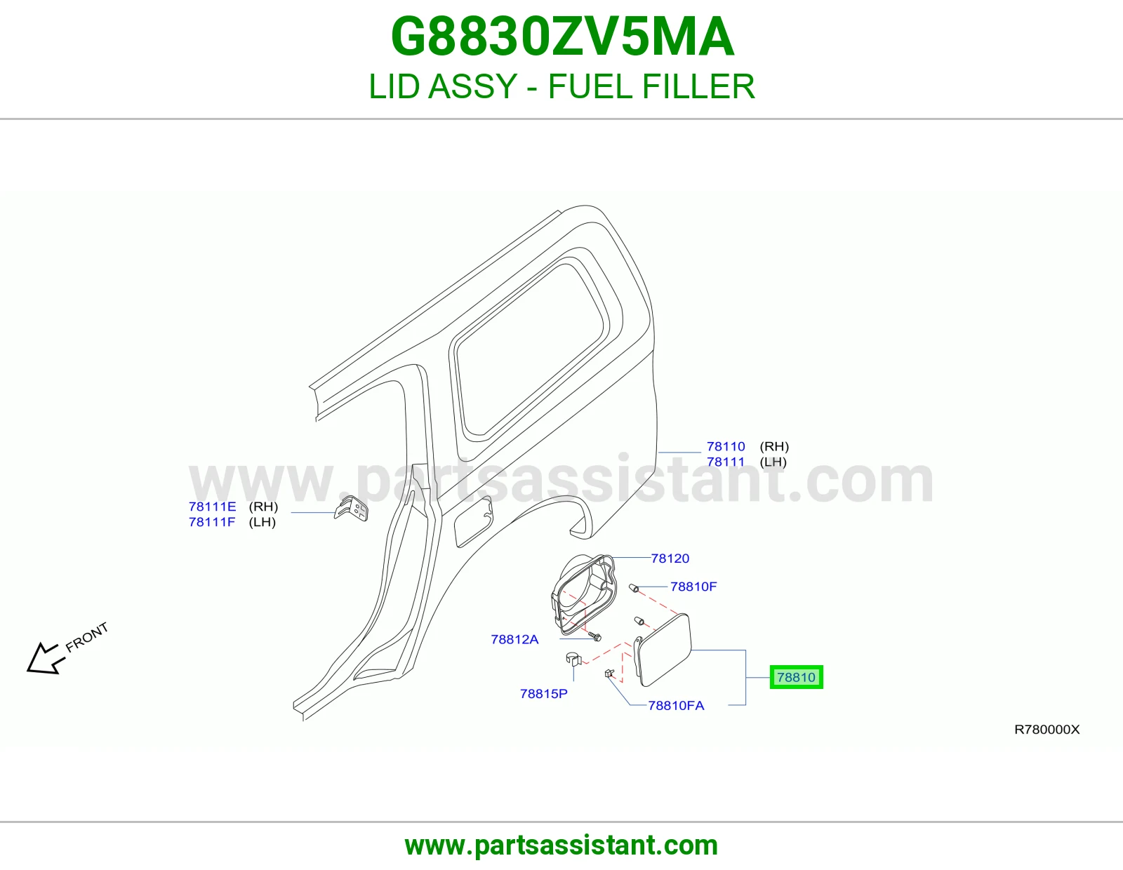 غطاء فتحة تانكي بنزين كامل G8830ZV5MA