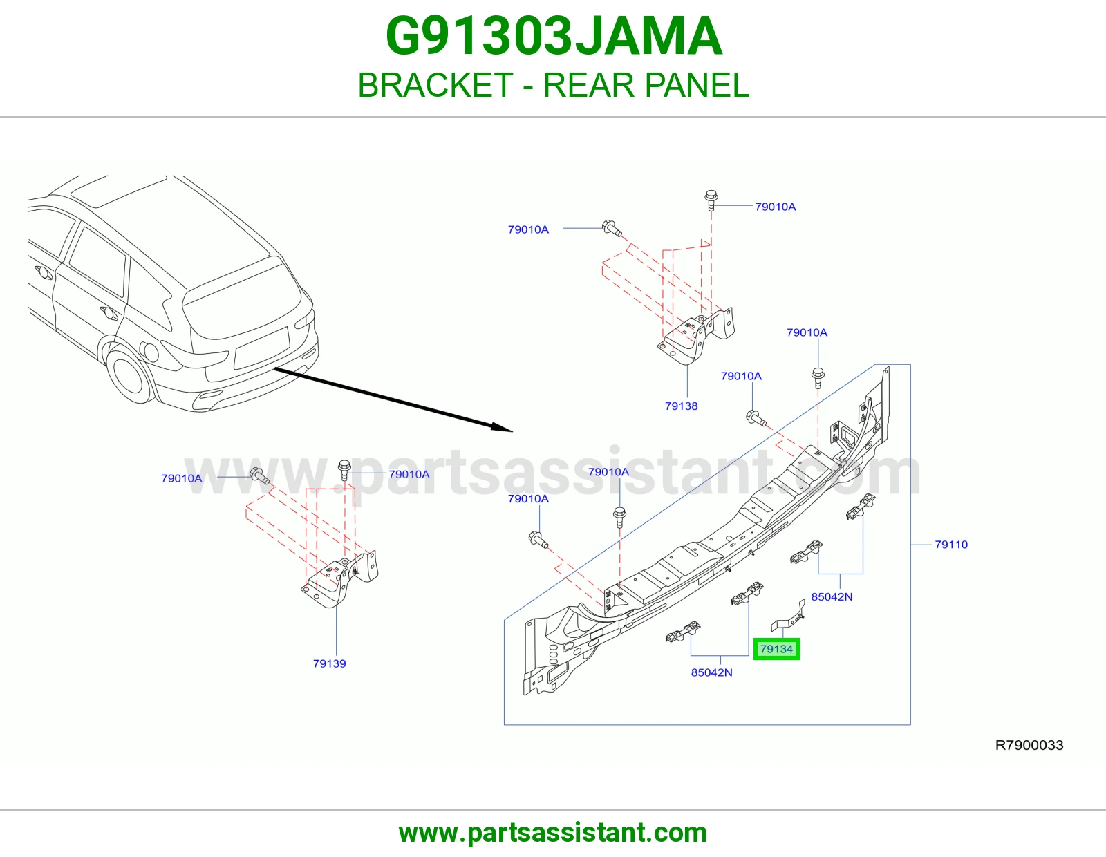قاعدة صاج خلفي G91303JAMA
