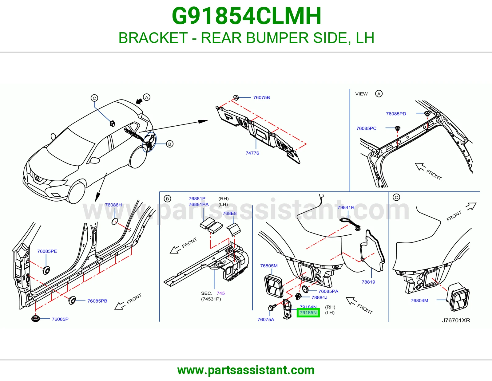 قاعدة جنب صدام خلفي يسار G91854CLMH