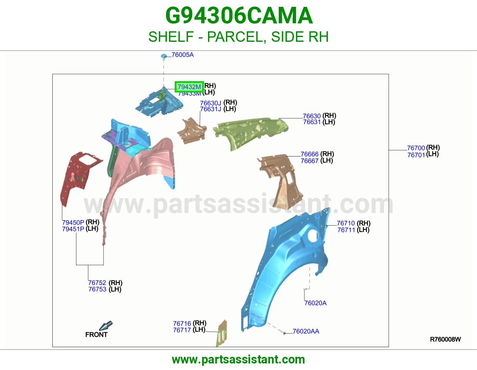 رف شنطة خلفي جانبي يمين G94306CAMA