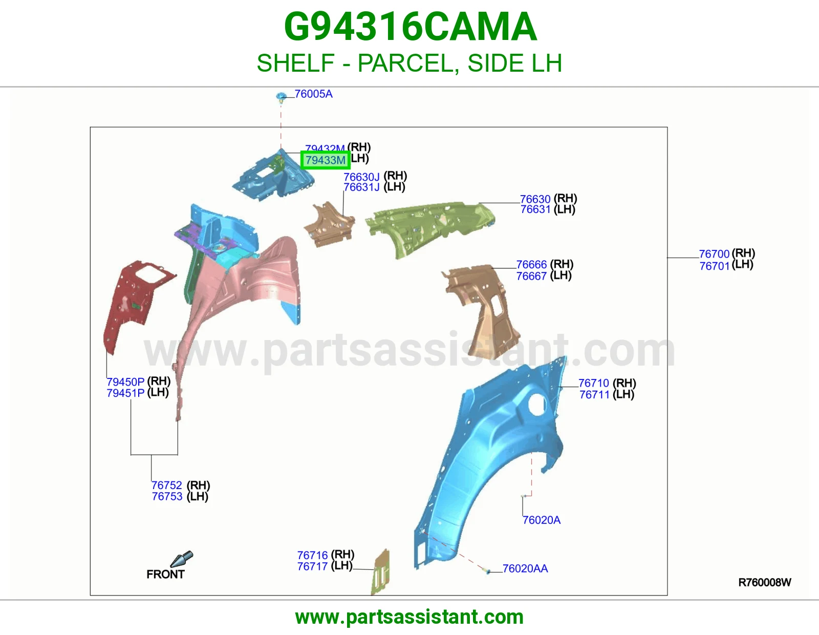 رف شنطة خلفي جانبي يسار G94316CAMA