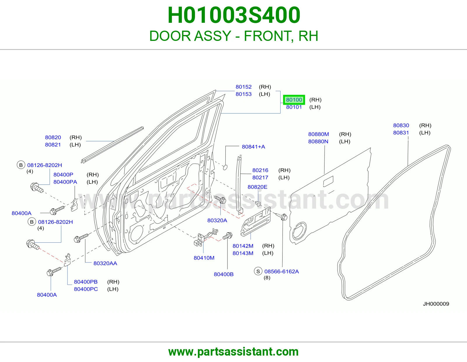 باب امامي يمين H01003S400