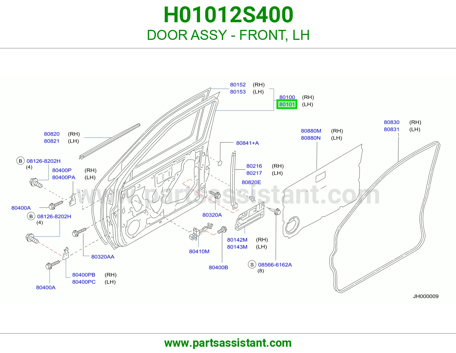 باب امامي يسار H01012S400