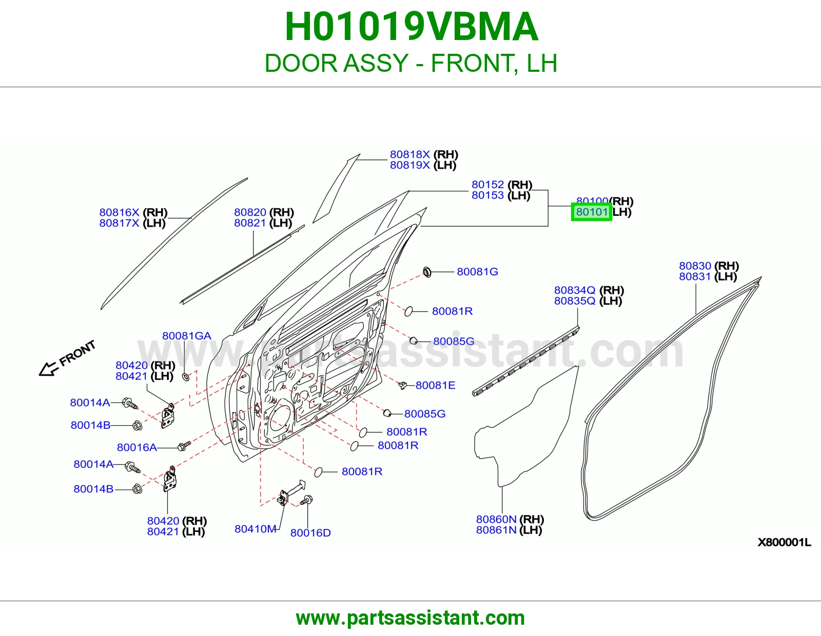 باب امامي يسار H01019VBMA