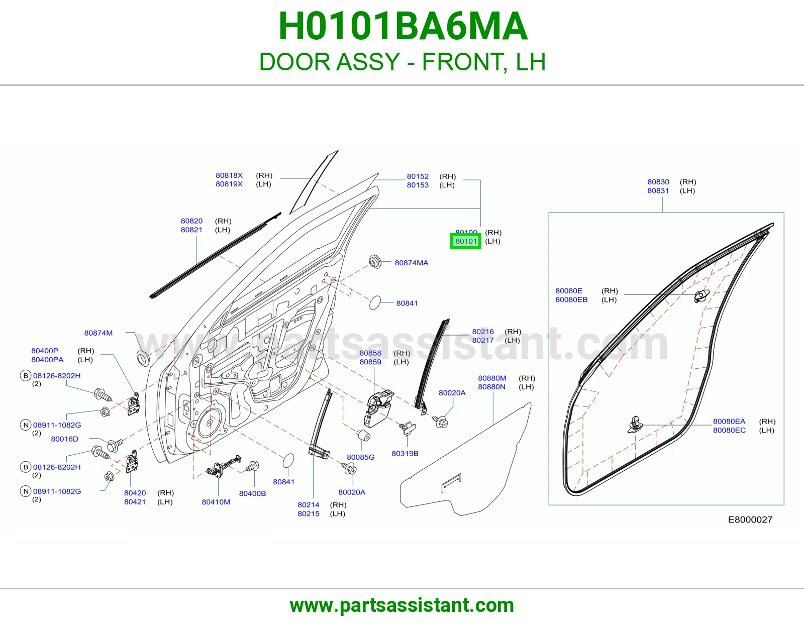 باب امامي يسار H0101BA6MA