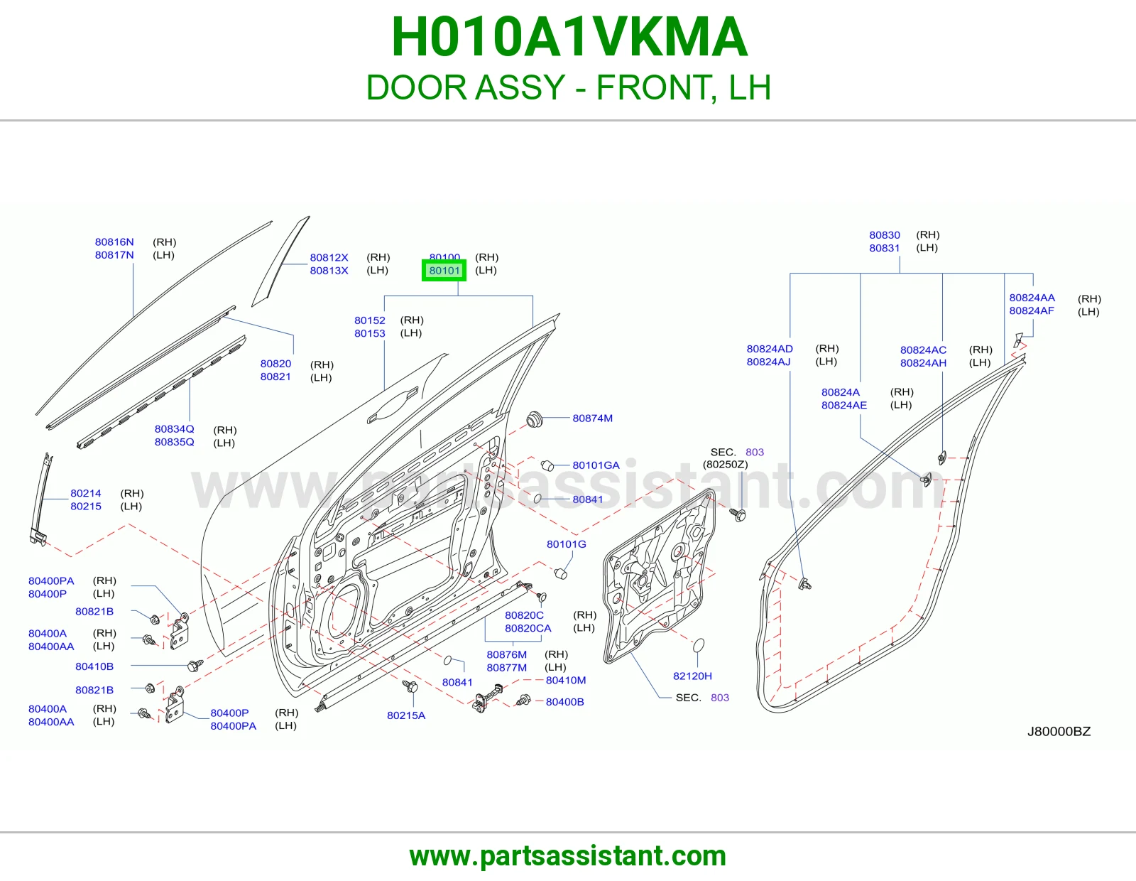 باب امامي يسار H010A1VKMA