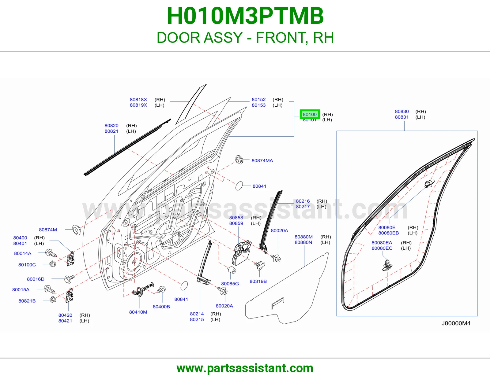 باب امامي يمين H010M3PTMB