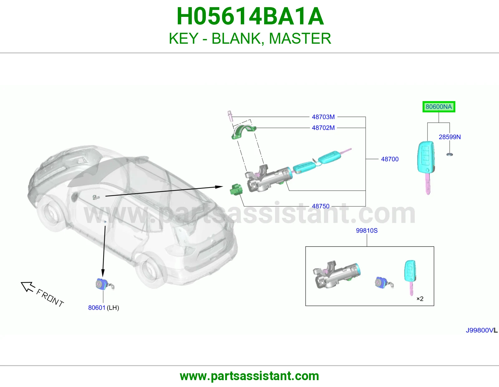 KEY - BLANK, MASTER H05614BA1A