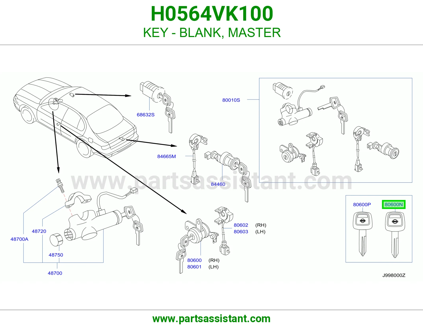 KEY - BLANK, MASTER H0564VK100