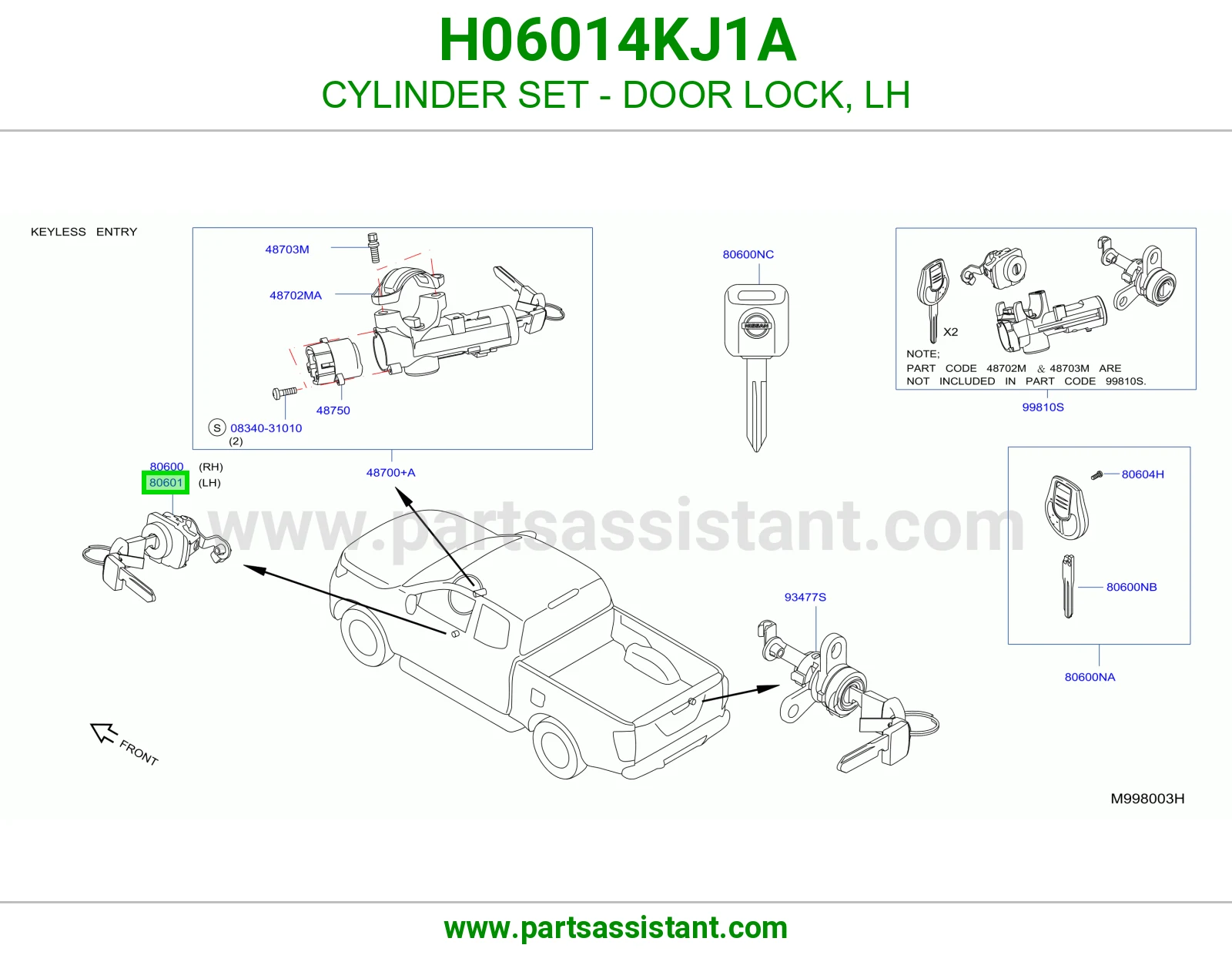 دقمه قفل باب يسار H06014KJ1A