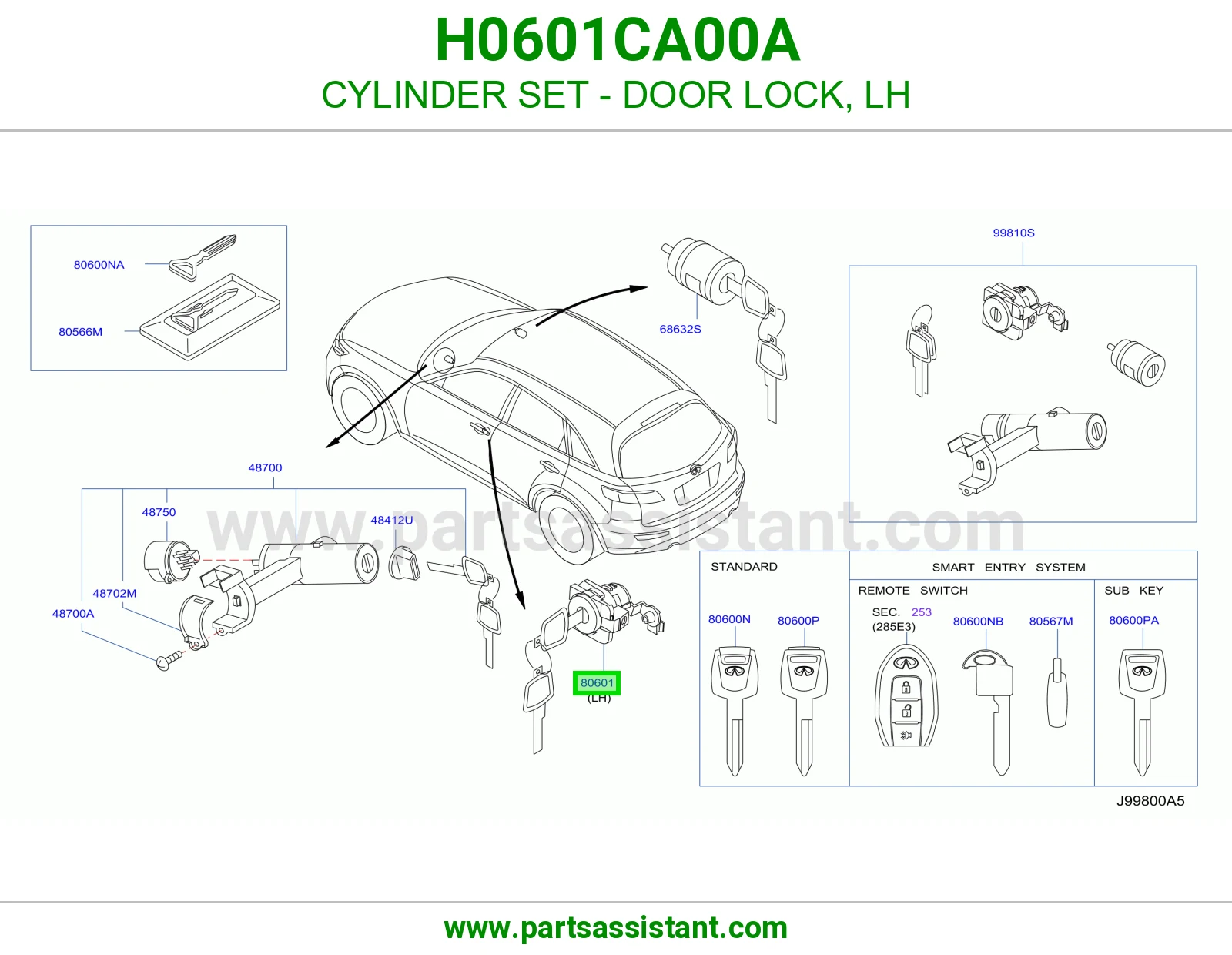 دقمه قفل باب يسار H0601CA00A