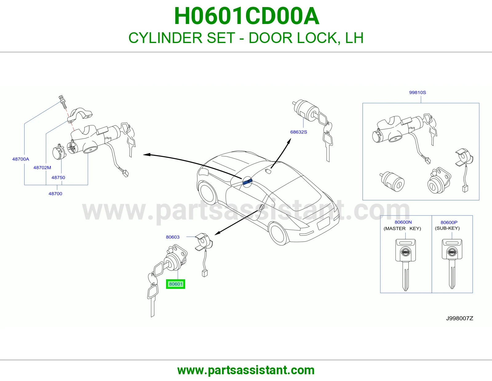 دقمه قفل باب يسار H0601CD00A