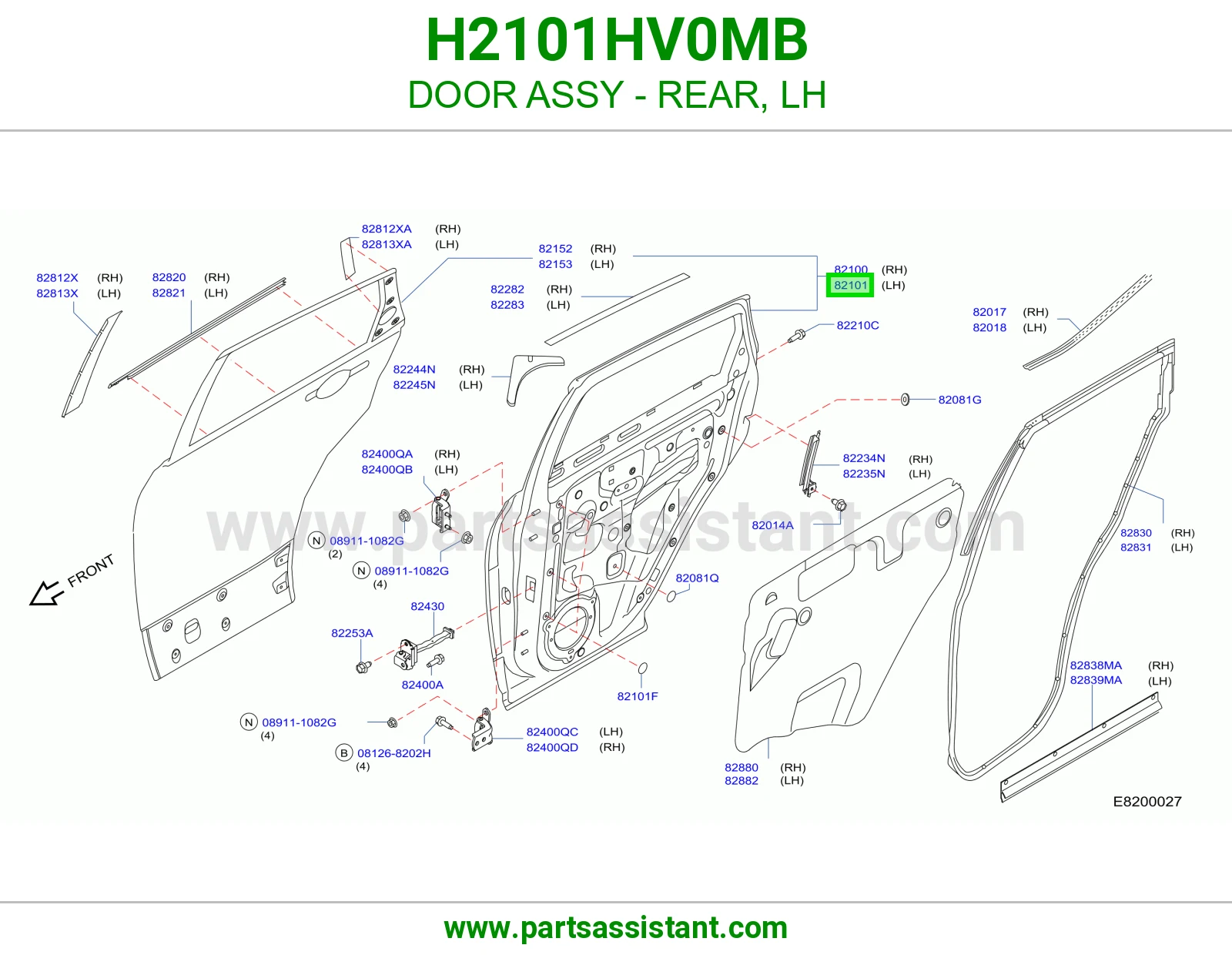 باب خلفي يسار كامل H2101HV0MB