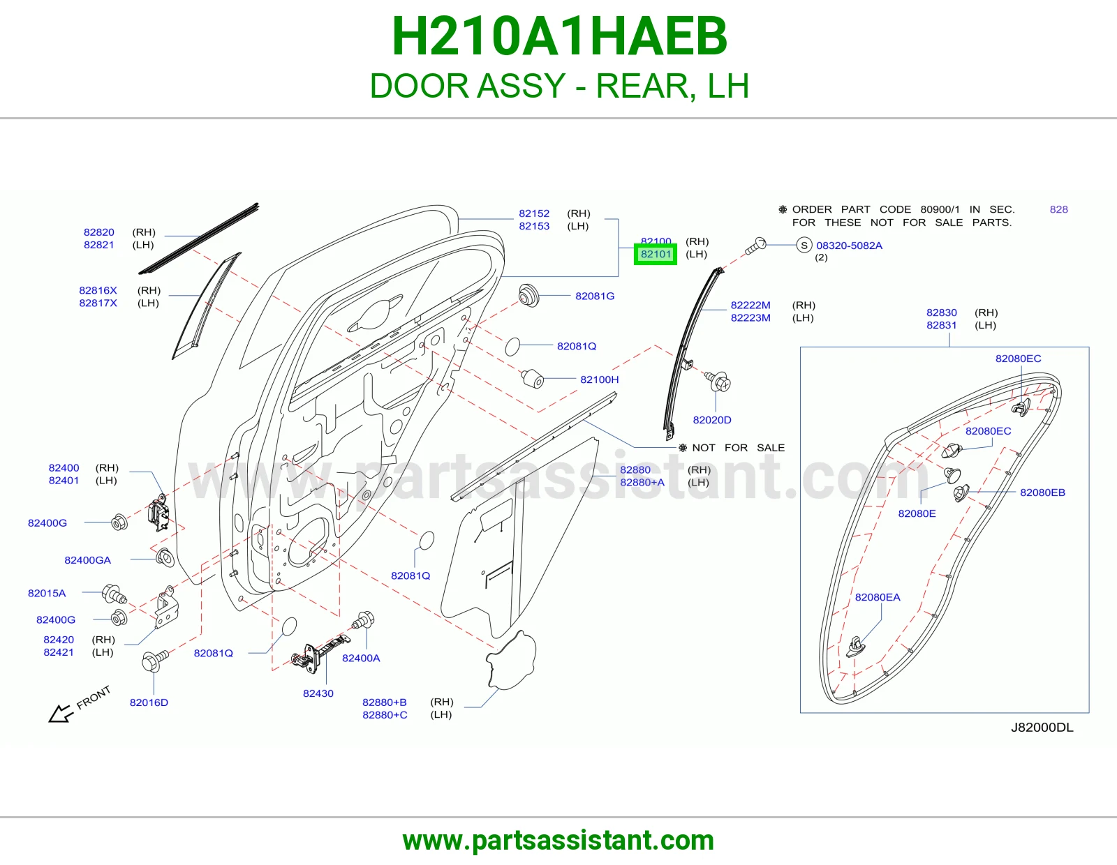 باب خلفي يسار كامل H210A1HAEB