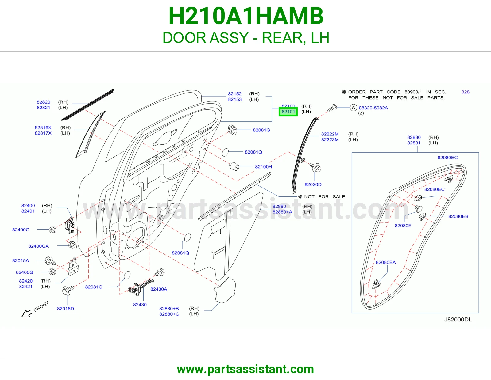 باب خلفي يسار كامل H210A1HAMB