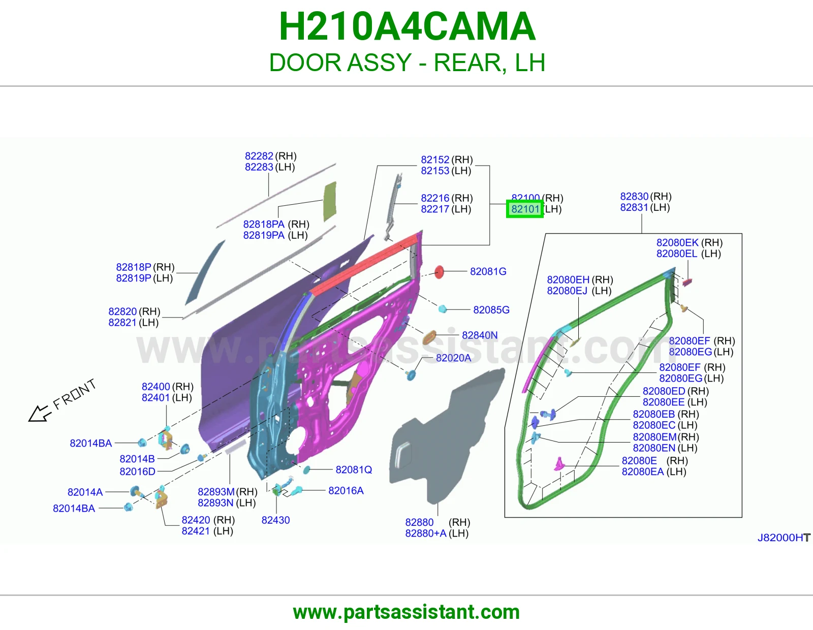 باب خلفي يسار كامل H210A4CAMA