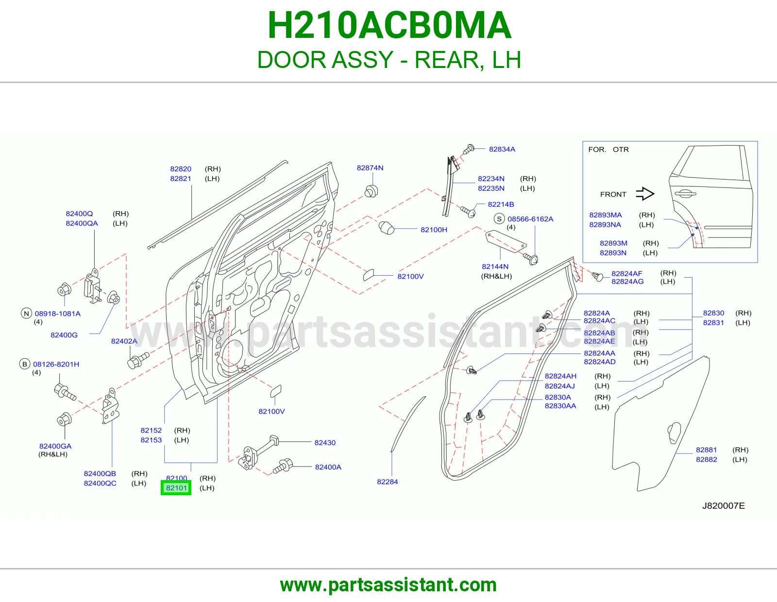 باب خلفي يسار كامل H210ACB0MA