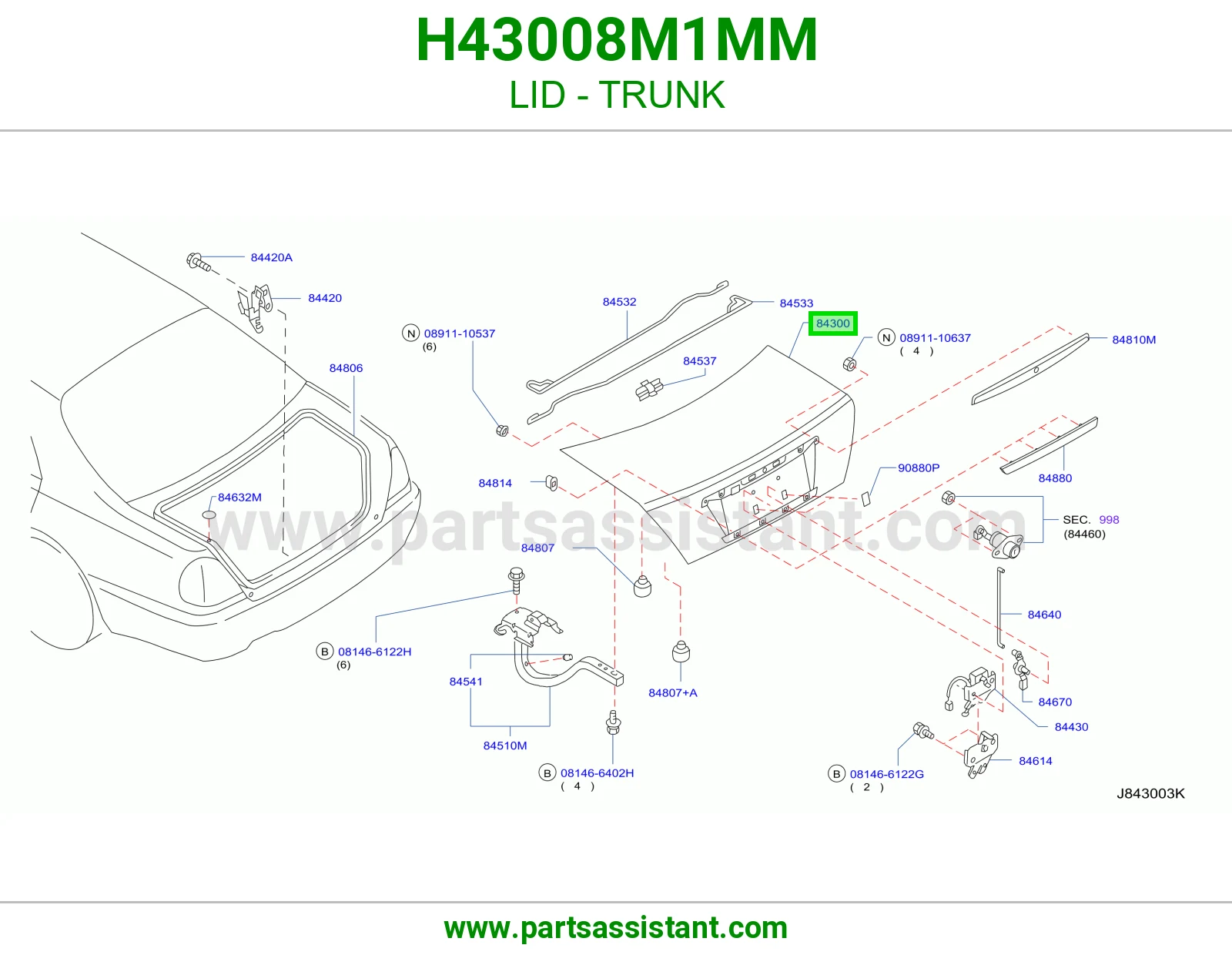 غطاء شنطه H43008M1MM