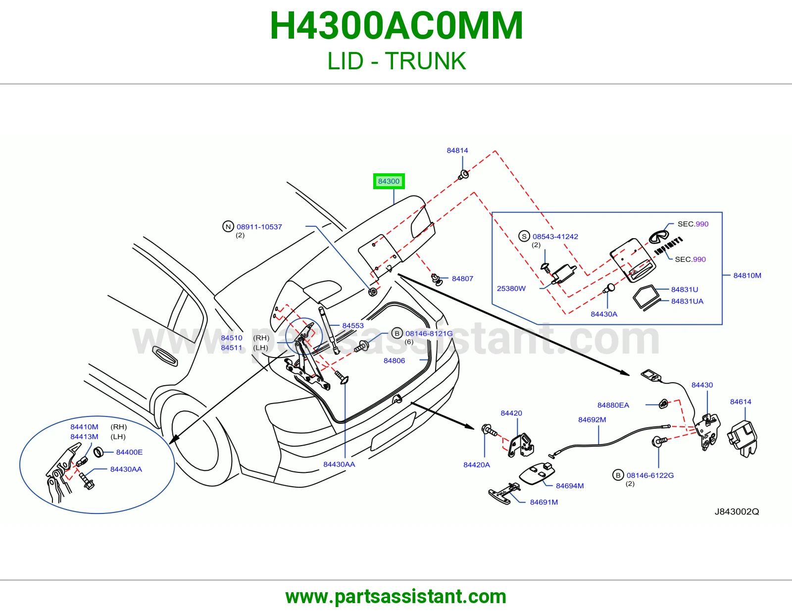 غطاء شنطه H4300AC0MM