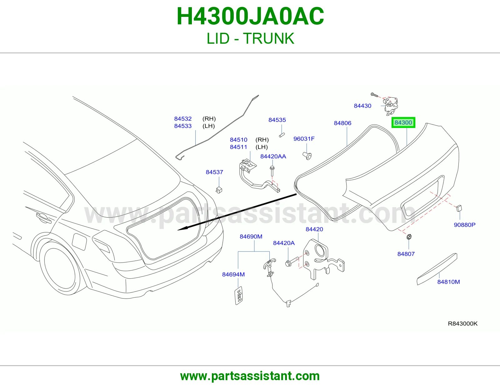 غطاء شنطه H4300JA0AC
